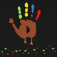 Cutest Turkey Handprint Thanksgiving USA-Made Doggie Bandana thumb 2