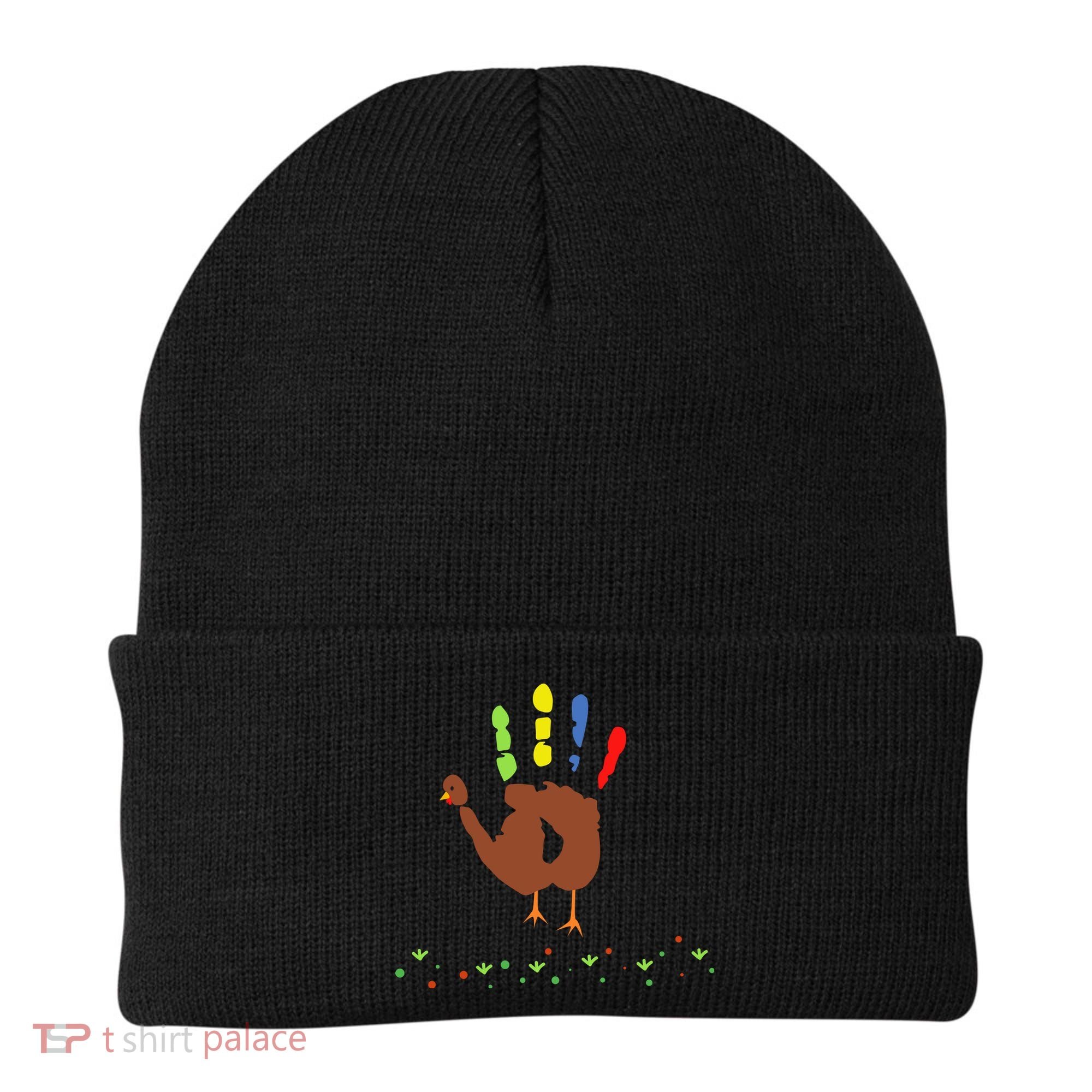 Cutest Turkey Handprint Thanksgiving Beanie