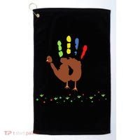 Cutest Turkey Handprint Thanksgiving Golf Towel thumb 0