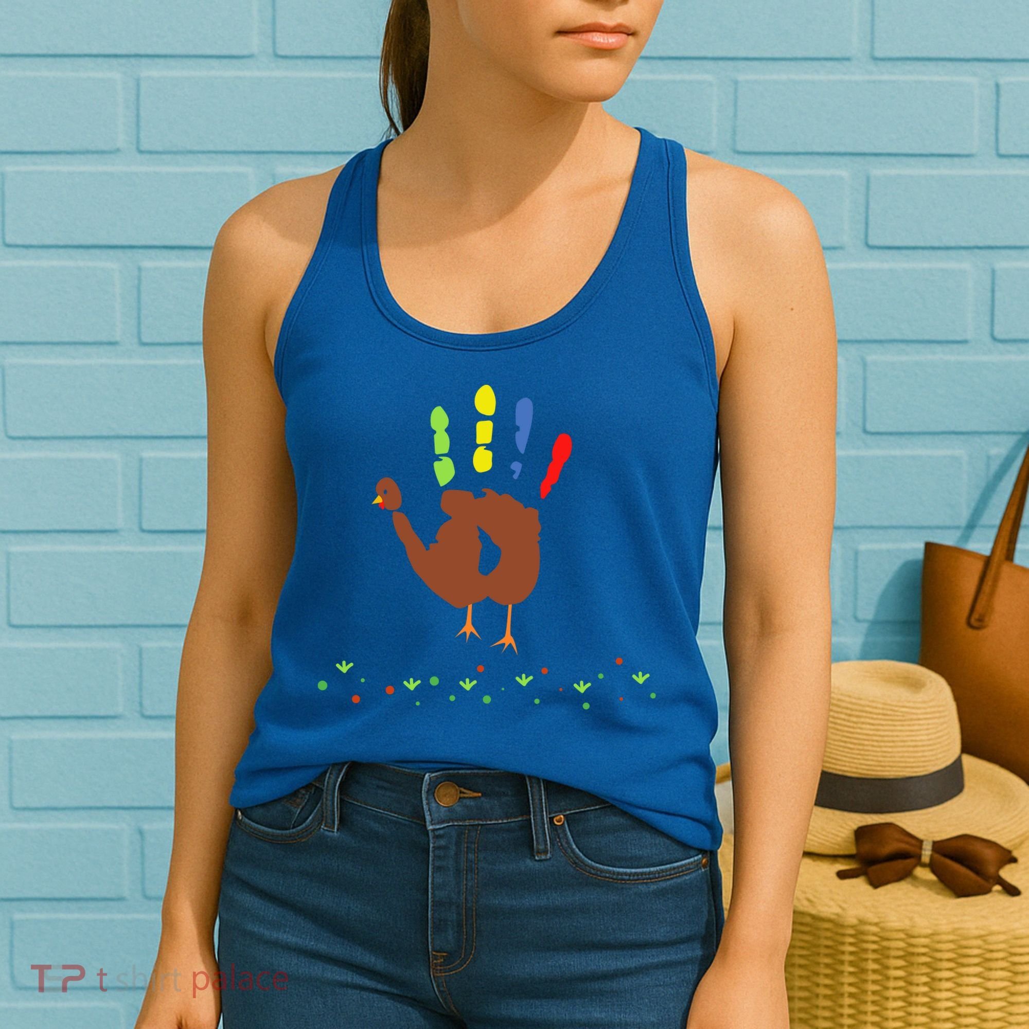Cutest Turkey Handprint Thanksgiving Women's Tank Top