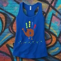 Cutest Turkey Handprint Thanksgiving Women's Tank Top thumb 3