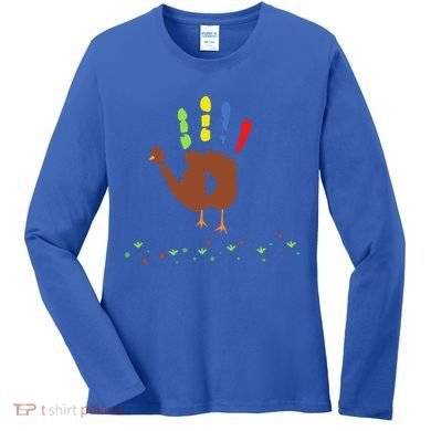 Cutest Turkey Handprint Thanksgiving Women's Long Sleeve Shirt