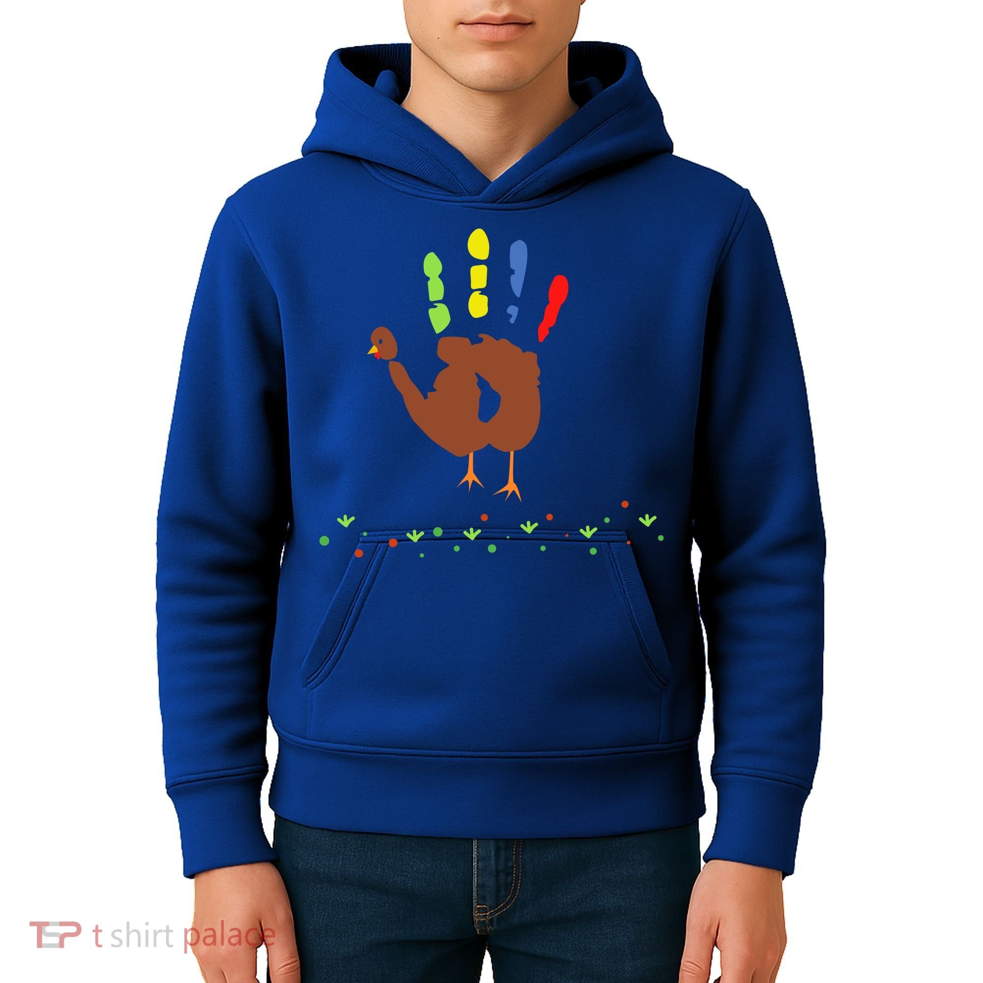 Cutest Turkey Handprint Thanksgiving Kids Hoodie