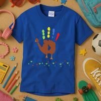 Cutest Turkey Handprint Thanksgiving Kids T-Shirt thumb 3