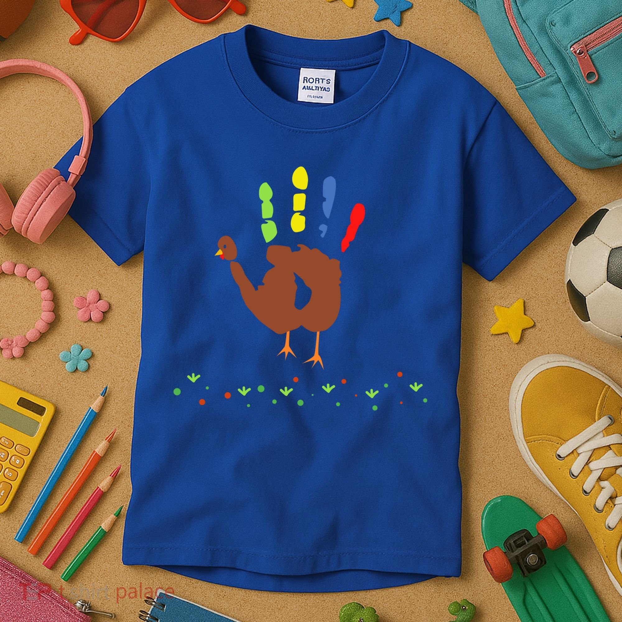 Cutest Turkey Handprint Thanksgiving Kids T-Shirt