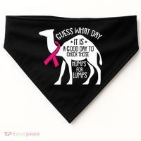 Check Those Humps Lumps Breast Cancer Awareness Warrior USA-Made Doggie Bandana thumb 0