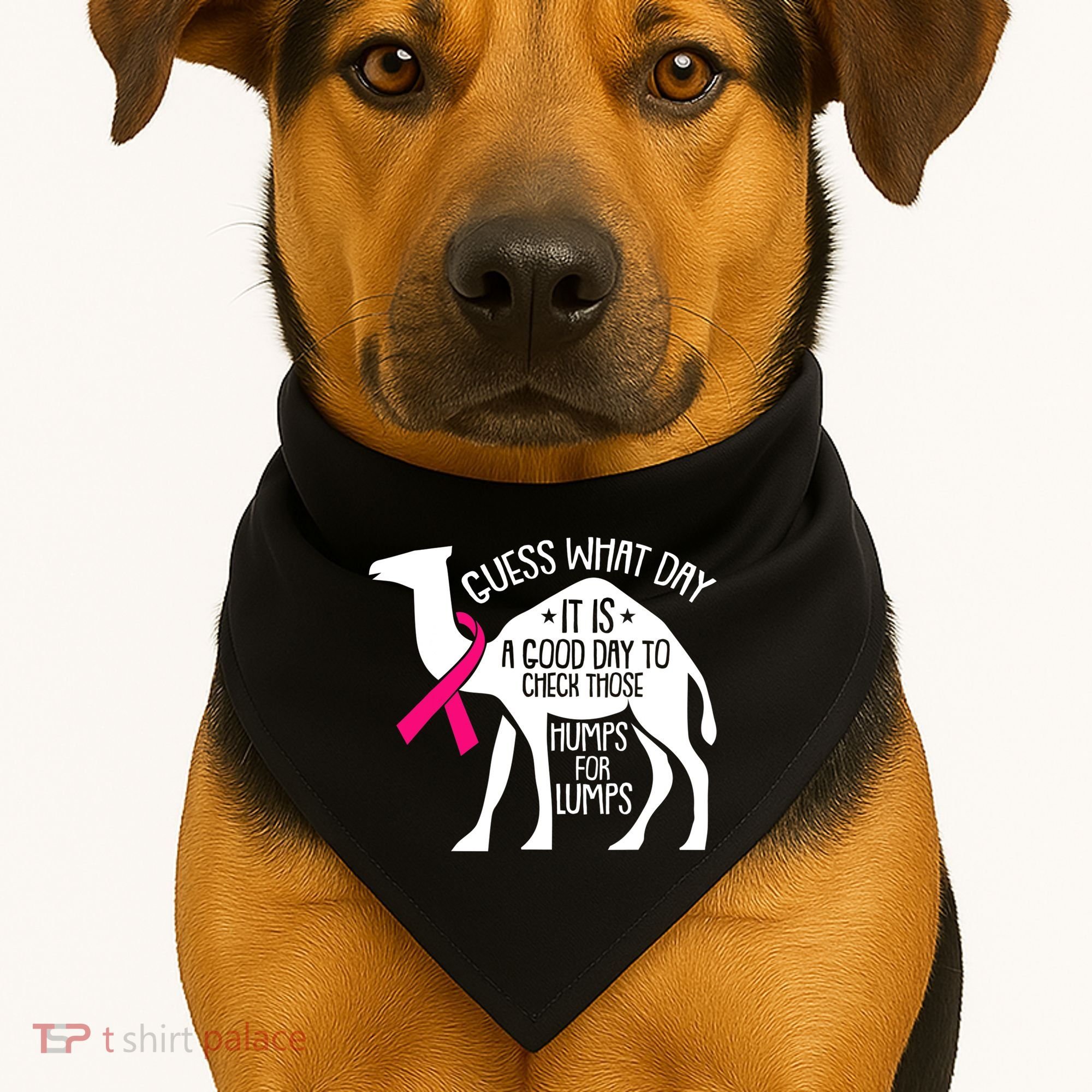 Check Those Humps Lumps Breast Cancer Awareness Warrior USA-Made Doggie Bandana