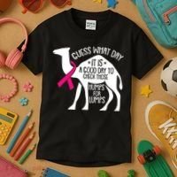 Check Those Humps Lumps Breast Cancer Awareness Warrior Kids T-Shirt thumb 3