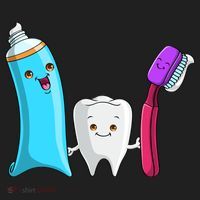 Cute Tooth Holding Toothbrush And Toot Paste Women's Sweatshirt thumb 2