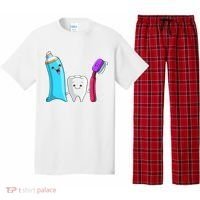 Cute Tooth Holding Toothbrush And Toot Paste Pajama Set thumb 0