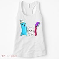 Cute Tooth Holding Toothbrush And Toot Paste Women's Tank Top thumb 0