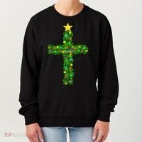 Christmas Tree Holly Cross Women's Sweatshirt thumb 0