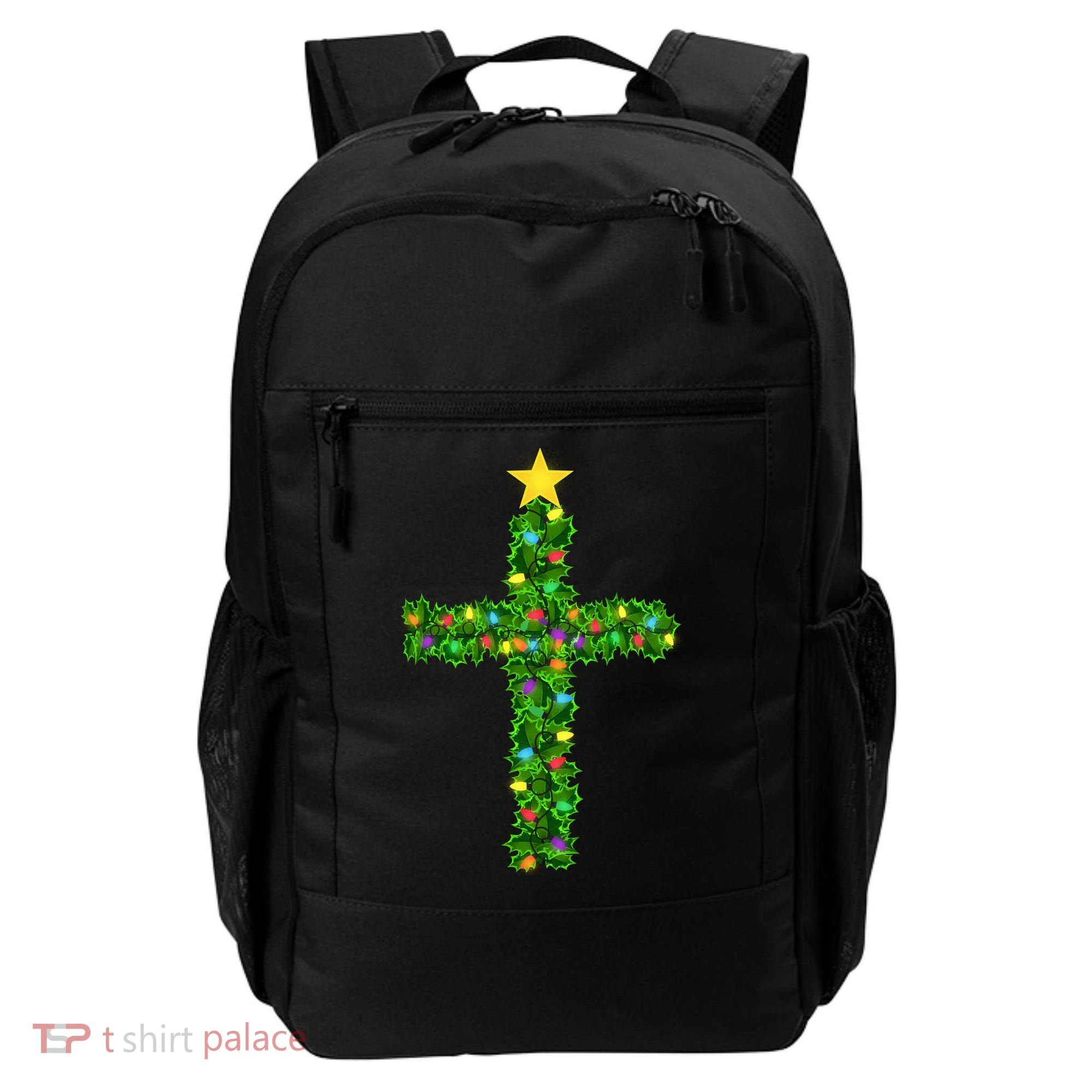 Christmas Tree Holly Cross Backpack
