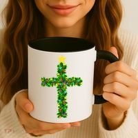 Christmas Tree Holly Cross Coffee Mug thumb 3