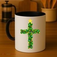 Christmas Tree Holly Cross Coffee Mug thumb 4