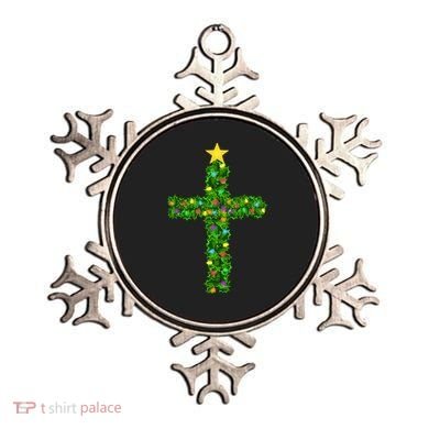 Christmas Tree Holly Cross Ornament