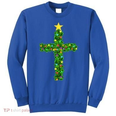 Christmas Tree Holly Cross Sweatshirt