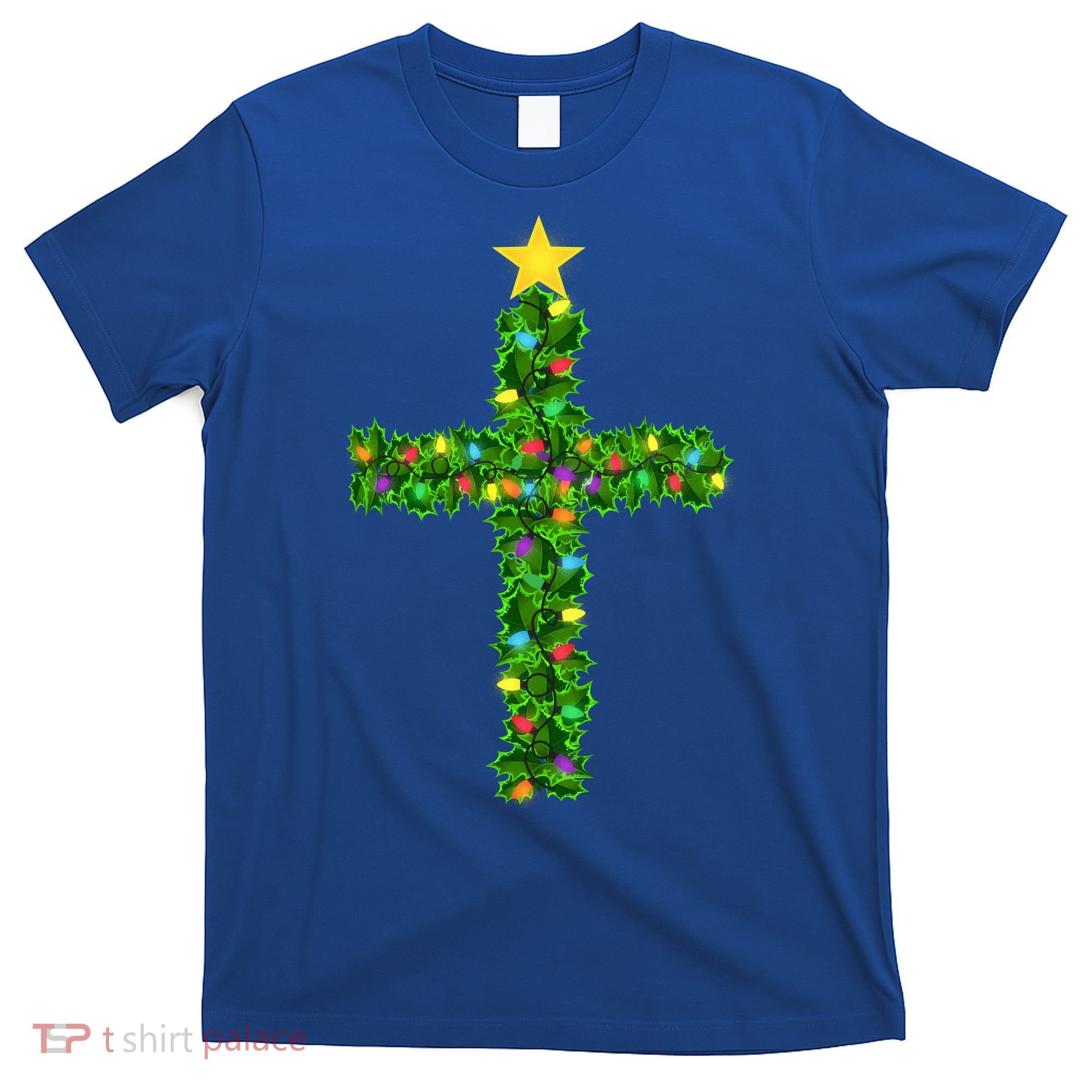 Christmas Tree Holly Cross T-Shirt