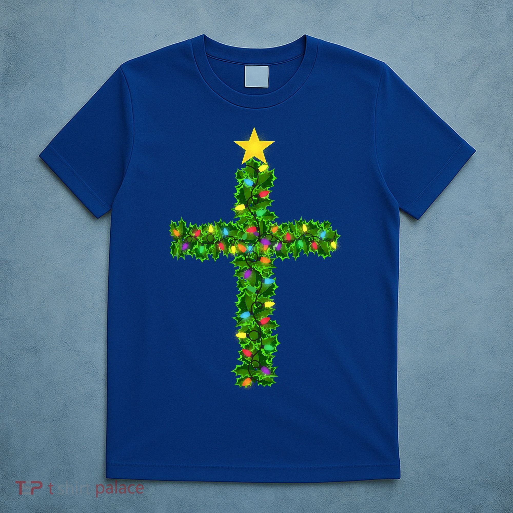 Christmas Tree Holly Cross T-Shirt