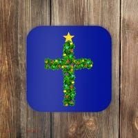 Christmas Tree Holly Cross Coaster thumb 0