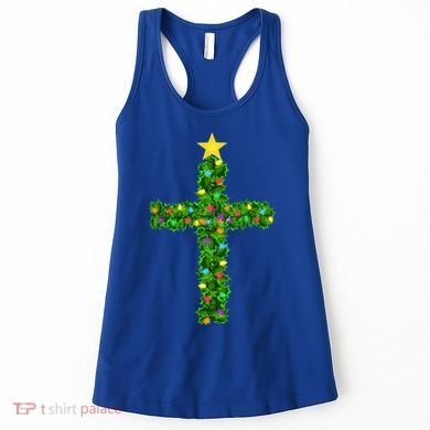 Christmas Tree Holly Cross Women's Tank Top