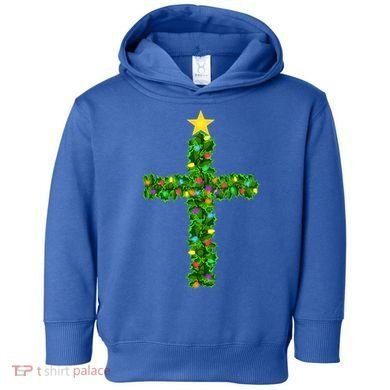 Christmas Tree Holly Cross Toddler Hoodie