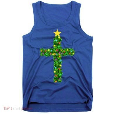 Christmas Tree Holly Cross Tank Top