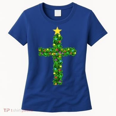 Christmas Tree Holly Cross Women's T-Shirt