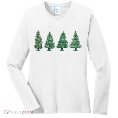 Christmas Trees Holiday Season Women's Long Sleeve Shirt