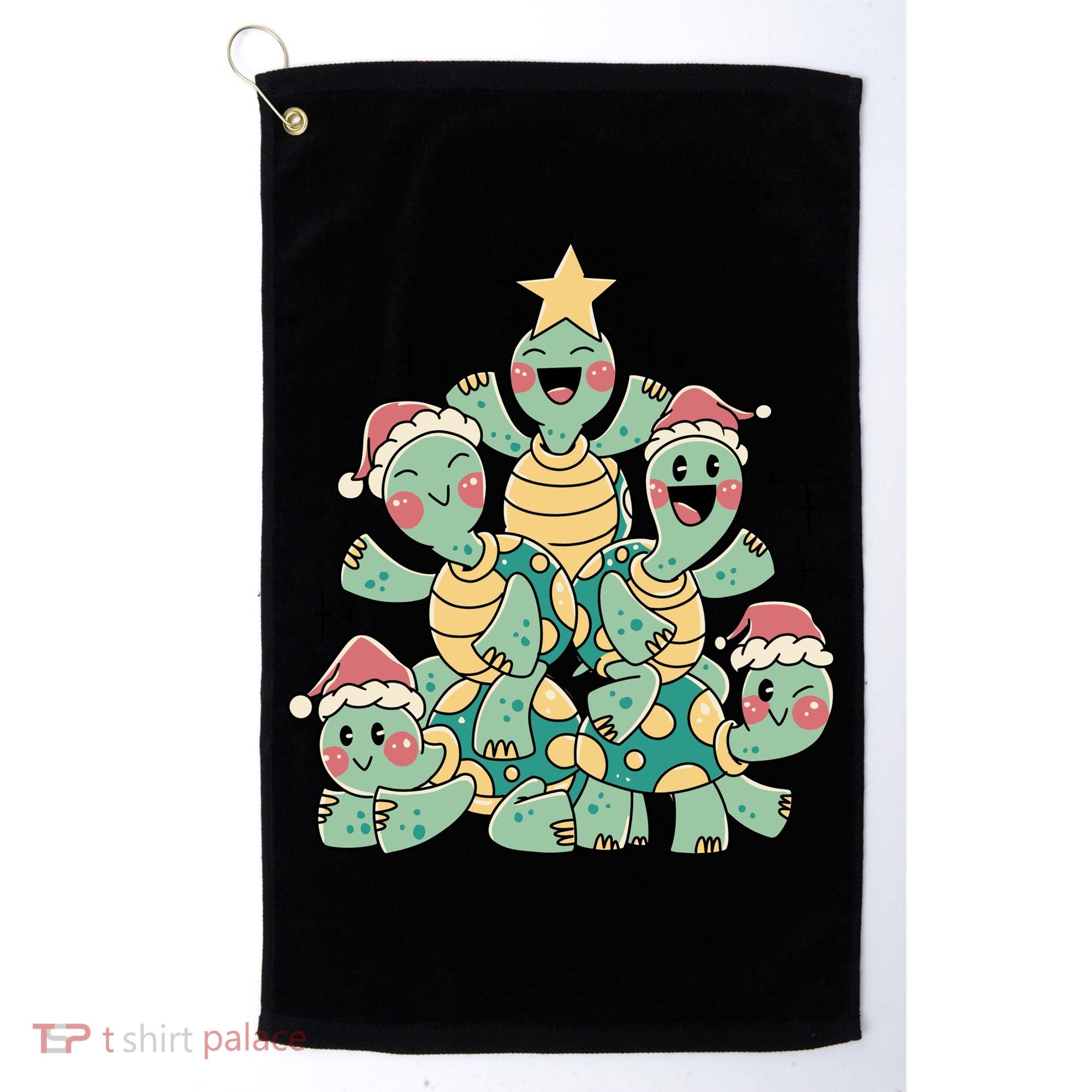 Christmas Turtles Holiday Tree Golf Towel