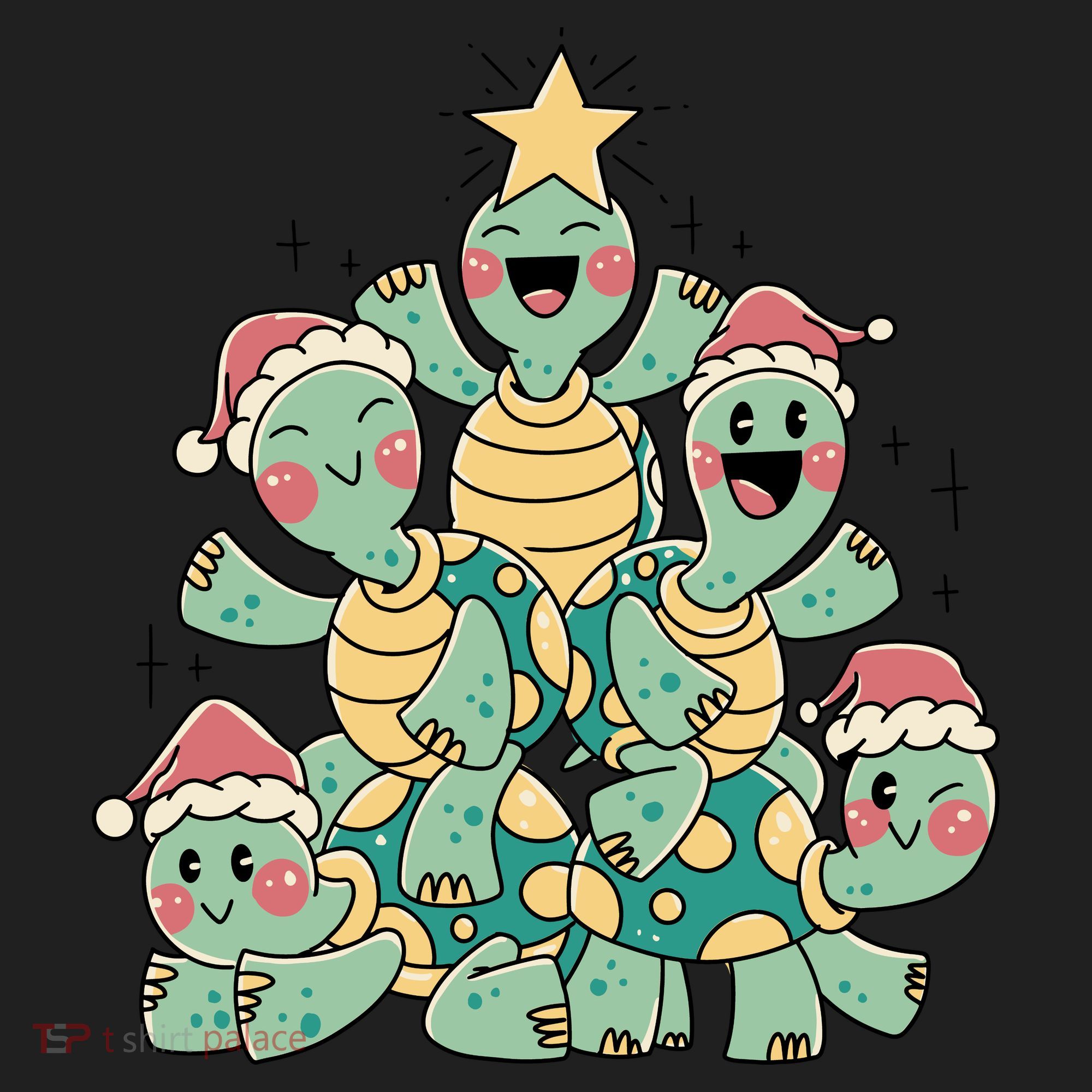 Christmas Turtles Holiday Tree Golf Towel