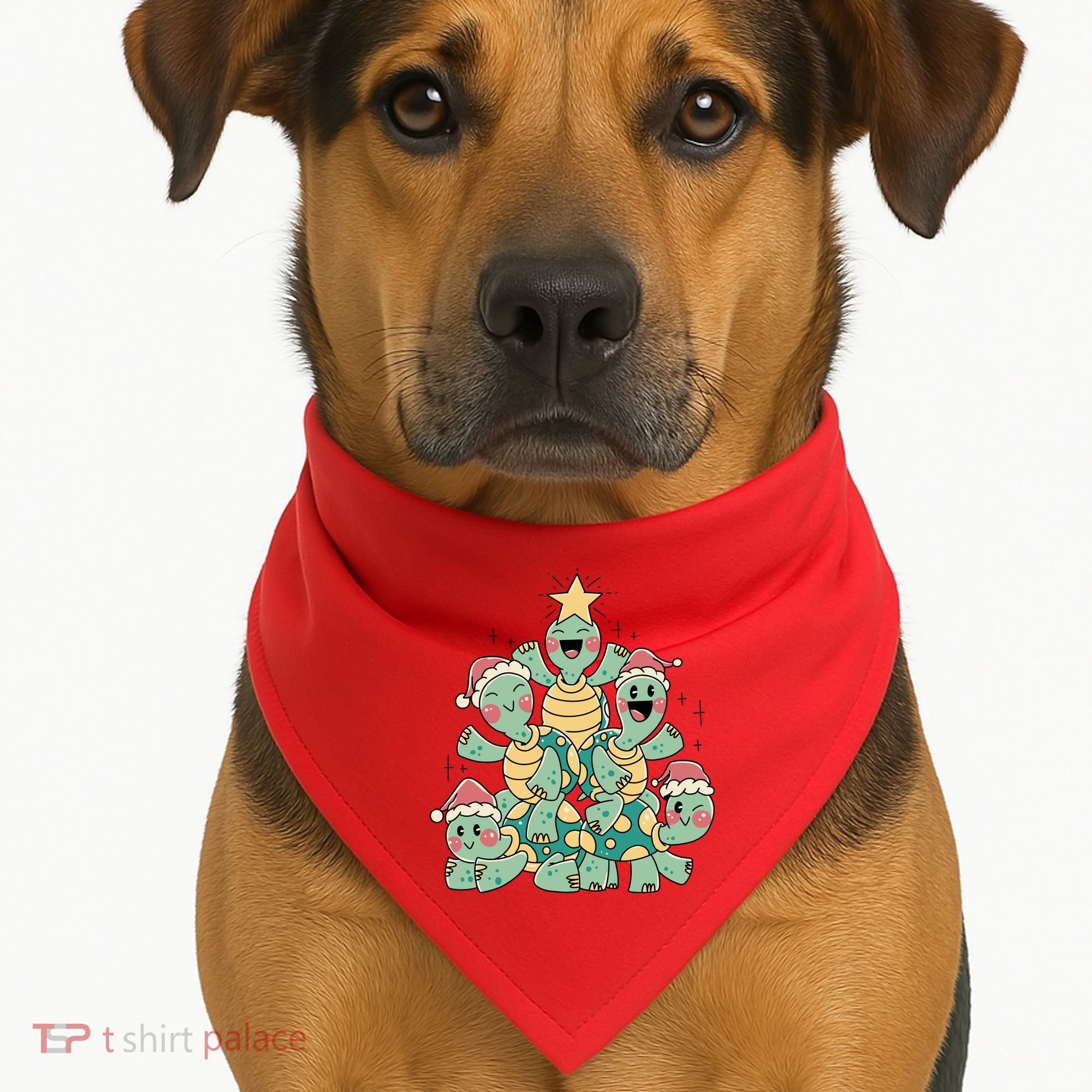 Christmas Turtles Holiday Tree USA-Made Doggie Bandana