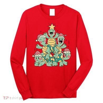 Christmas Turtles Holiday Tree Long Sleeve Shirt