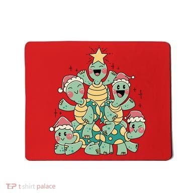 Christmas Turtles Holiday Tree Mousepad