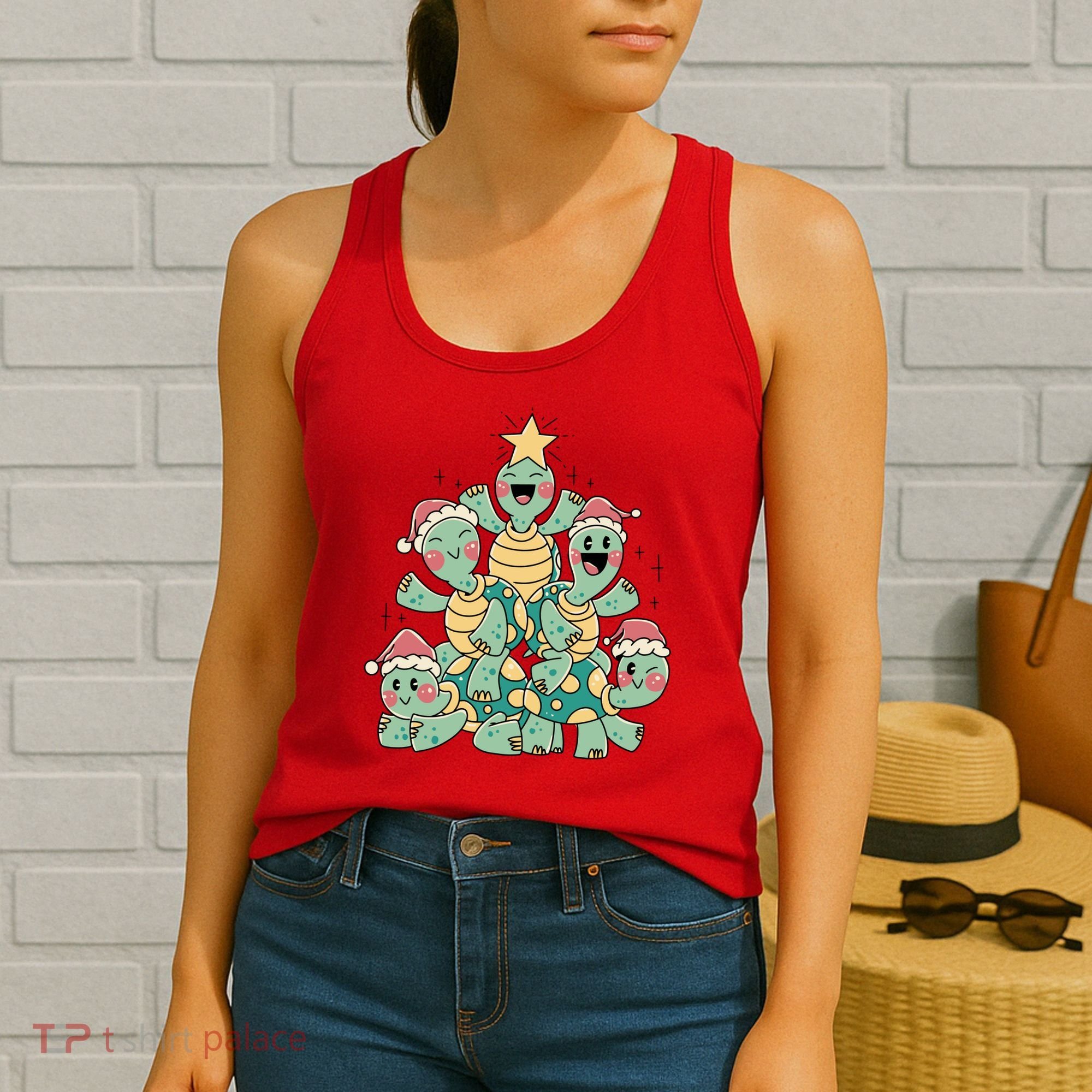 Christmas Turtles Holiday Tree Women's Tank Top