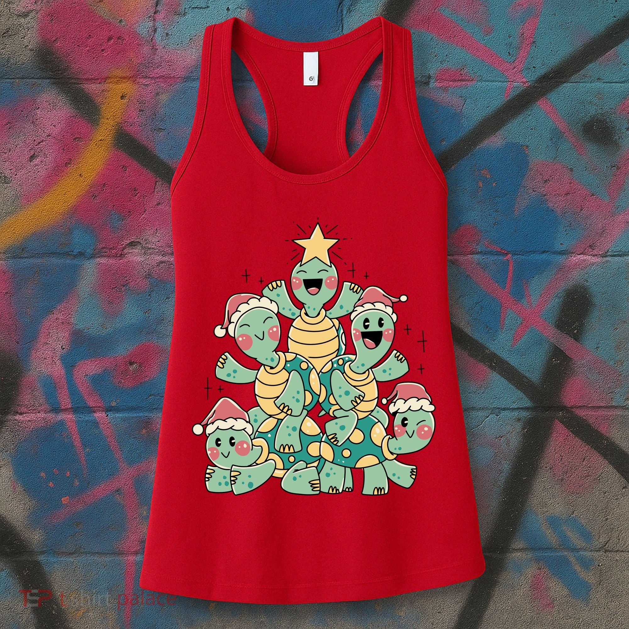 Christmas Turtles Holiday Tree Women's Tank Top