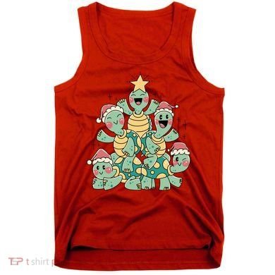 Christmas Turtles Holiday Tree Tank Top