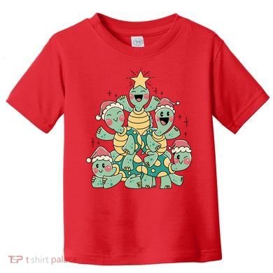 Christmas Turtles Holiday Tree Toddler T-Shirt