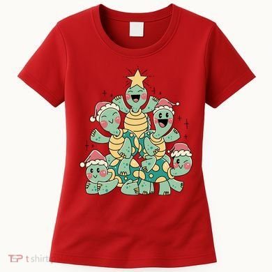Christmas Turtles Holiday Tree Women's T-Shirt