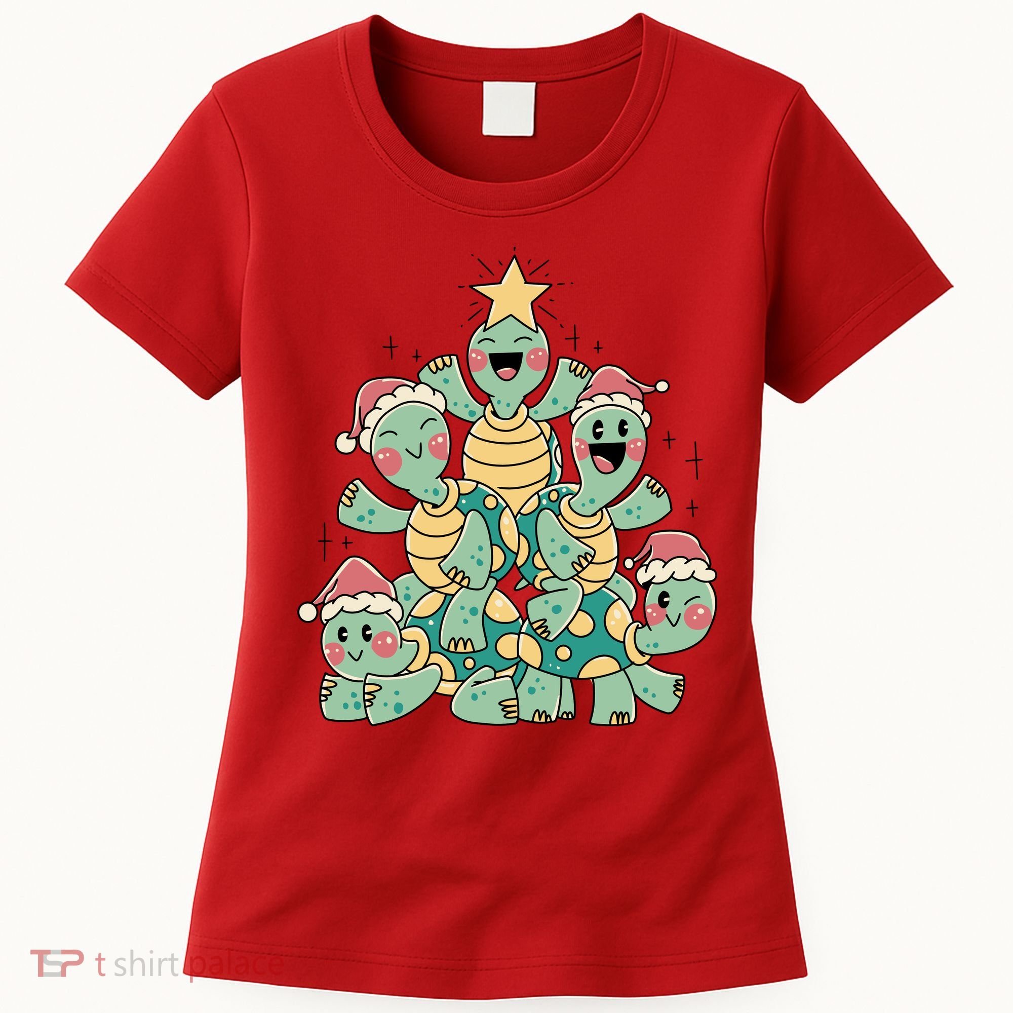 Christmas Turtles Holiday Tree Women's T-Shirt