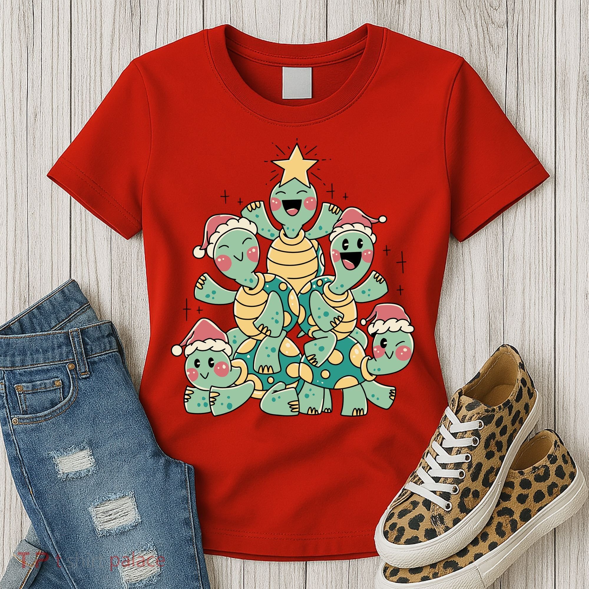 Christmas Turtles Holiday Tree Women's T-Shirt