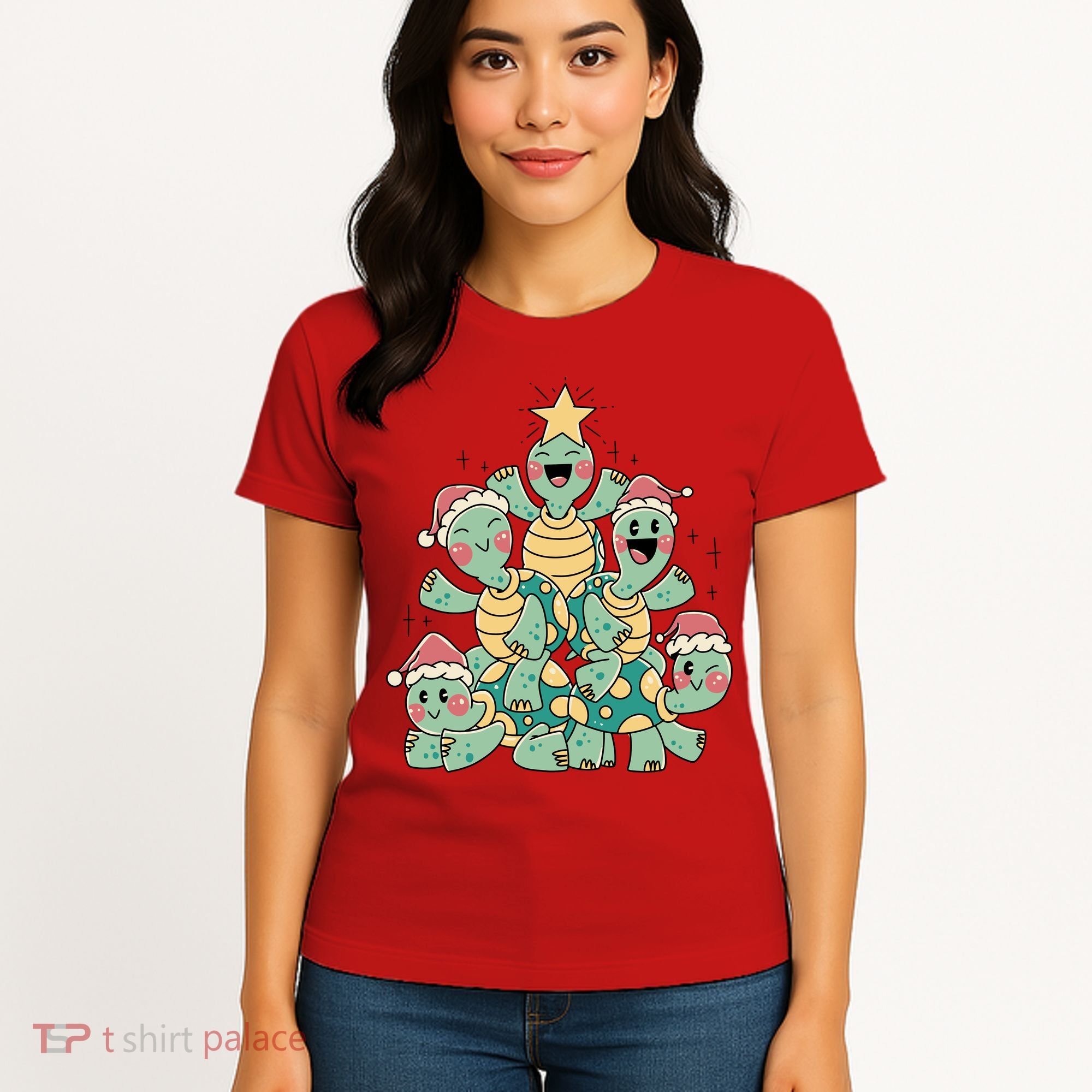 Christmas Turtles Holiday Tree Women's T-Shirt