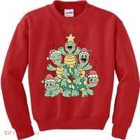 Christmas Turtles Holiday Tree Kids Sweatshirt thumb 0