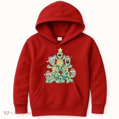 Christmas Turtles Holiday Tree Kids Hoodie