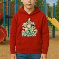Christmas Turtles Holiday Tree Kids Hoodie thumb 2