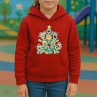 Christmas Turtles Holiday Tree Kids Hoodie thumb 3