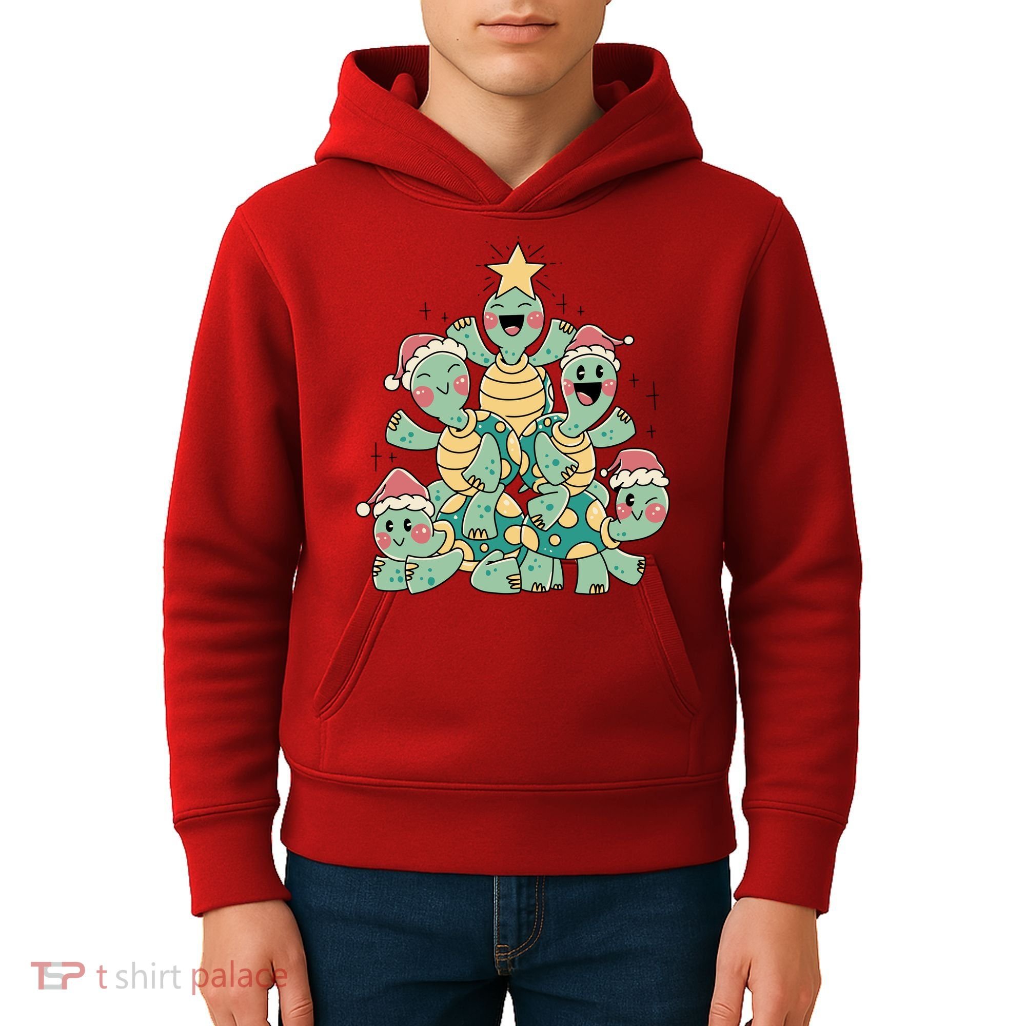 Christmas Turtles Holiday Tree Kids Hoodie