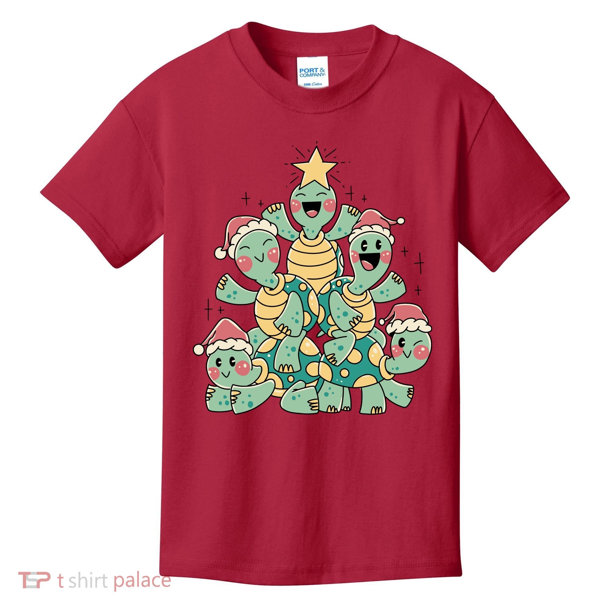 Christmas Turtles Holiday Tree Kids T-Shirt