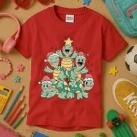 Christmas Turtles Holiday Tree Kids T-Shirt thumb 3