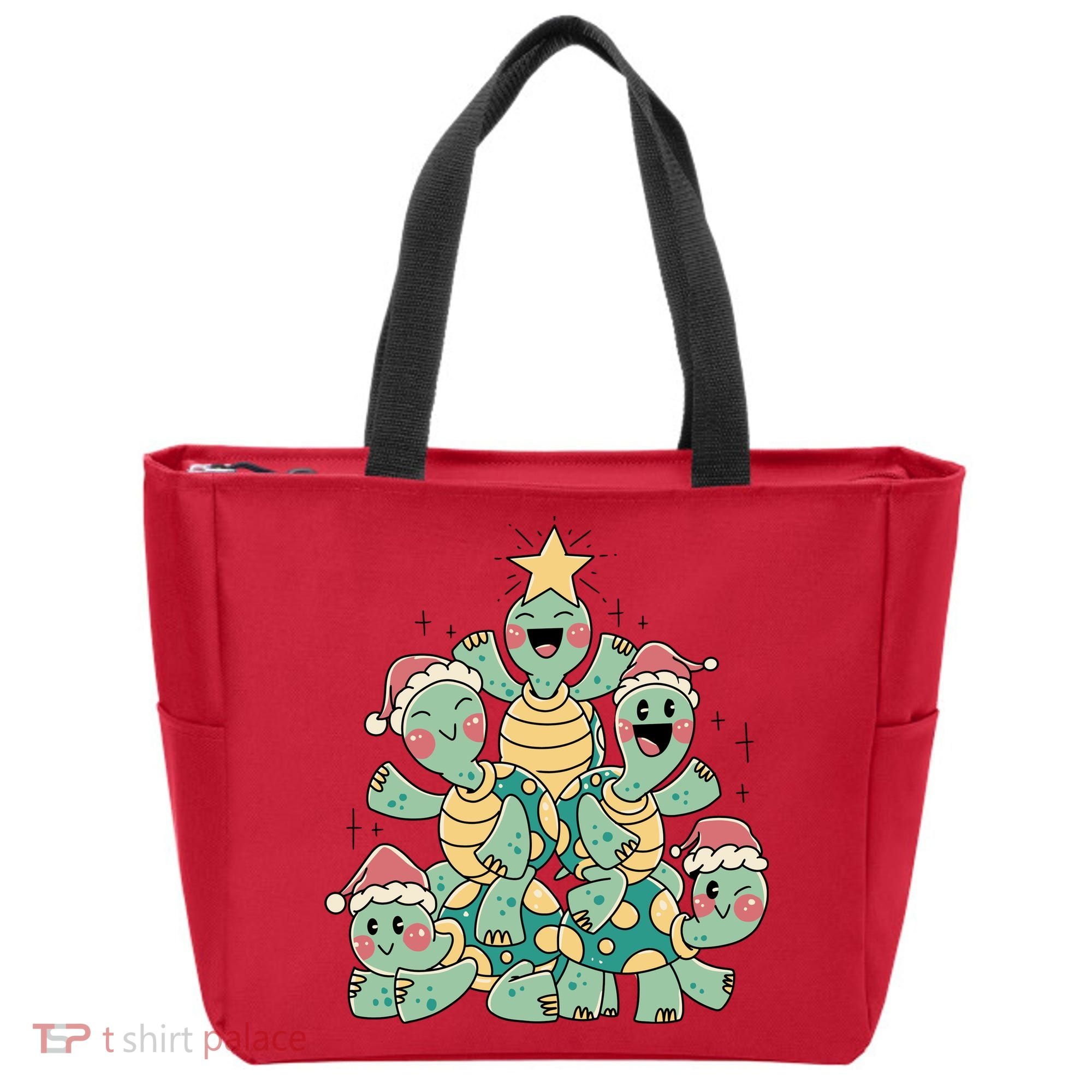 Christmas Turtles Holiday Tree Tote Bag